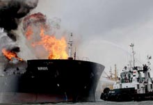 Vụ nổ trên tàu chở dầu đã cướp đi sinh mạng của thủy thủ